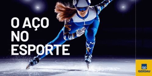 a figure on the ice has a caption reading, o acco no esporte