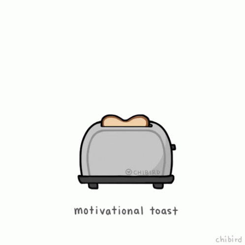 a toaster has the word motivation written on it