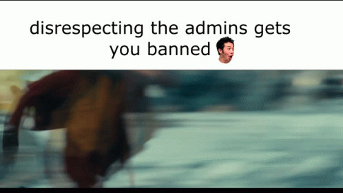 blurry pograph of man walking and saying disrespecting the admins gets you banned