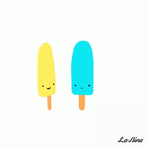 two colorful ice lollypops with smiley faces