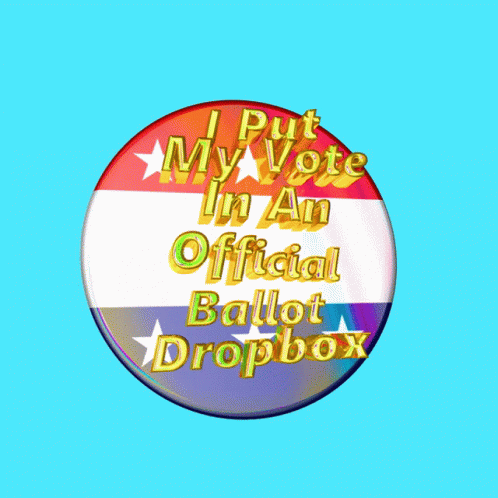 a badge saying i put my vote in an official ballot dropbox