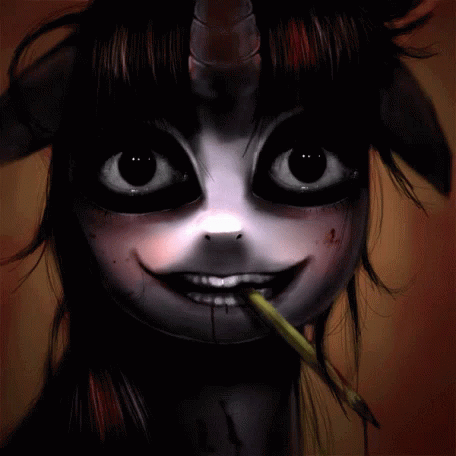 a cartoon style of a creepy looking troll girl with an ugly nose