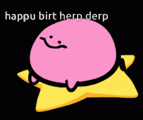 a happy purple whale with the caption happy birth to a child