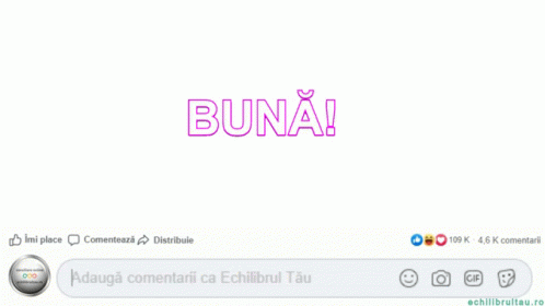 the text'buna'is in pink on white