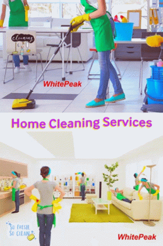 the same two pictures shows the different cleaning services
