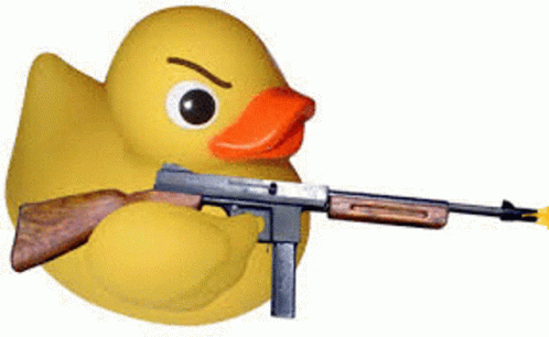 a toy gun is attached to the side of a bird