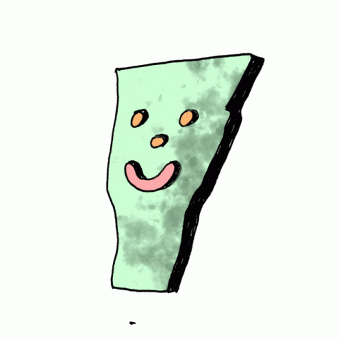 a hand drawn drawing of a half painted green face