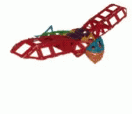 an airplane made out of a plastic toy