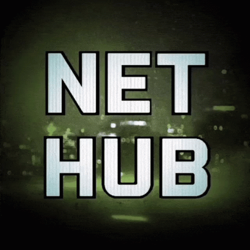 an abstract black and white text that says net hub