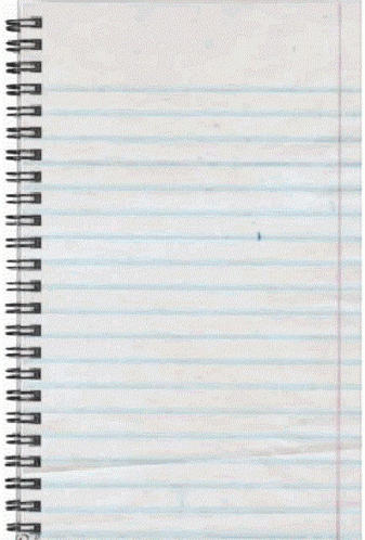 a spiral notebook with lines on it