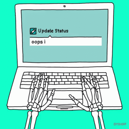 a drawing of someone typing on an open laptop
