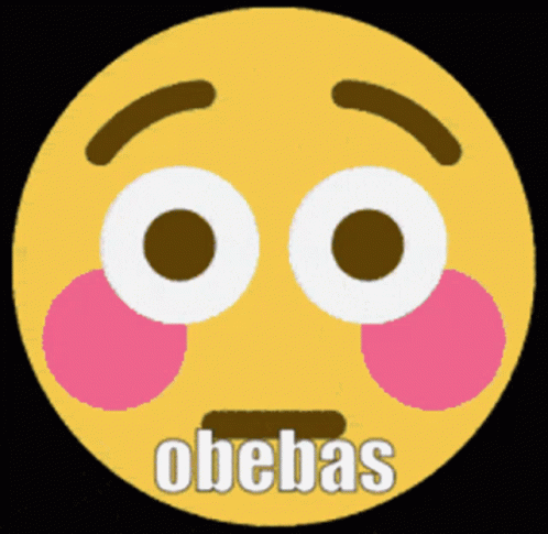 an emoticon with the text obba's in the middle