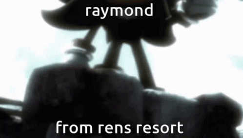 the logo of raymod on a stick is black and white