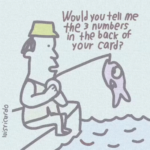 a cartoon drawing shows a man fishing with words above him