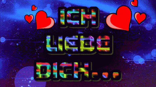 the words love and hugs are displayed in neon colors