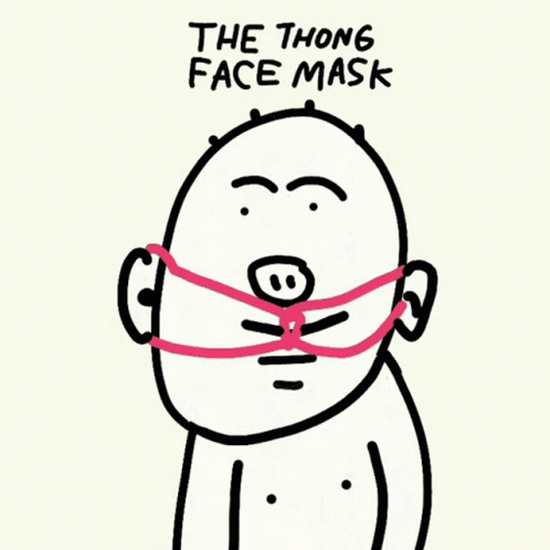a drawing of a bald man with a blindfold