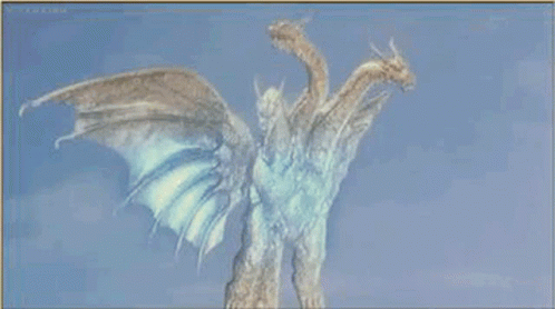 a dragon is jumping and stretching it's wings