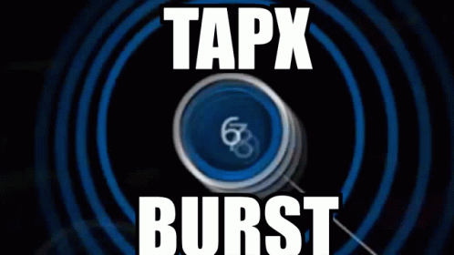 the words, tapx burst on an abstract image