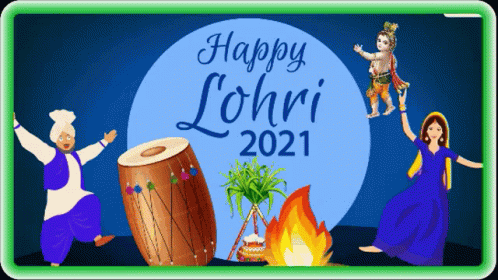 an animated representation of a lohri festival