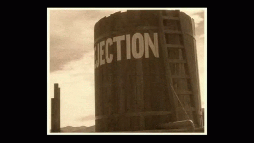 a large metal tank with the word election painted on it