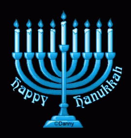 a happy hanukrah with candles for the holiday season