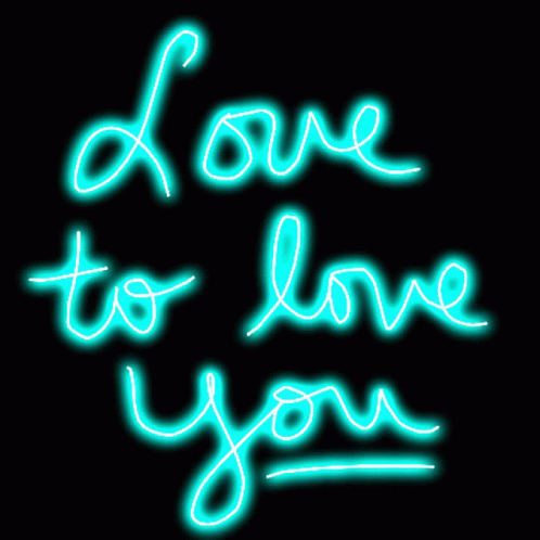 the words i love to live you are lit up against a black background