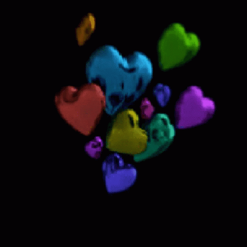 an image of a group of hearts in the dark