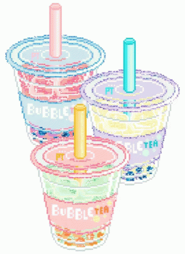 an illustration of three cups of frozen drinks