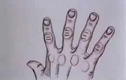 drawing of a hand with five hands extended
