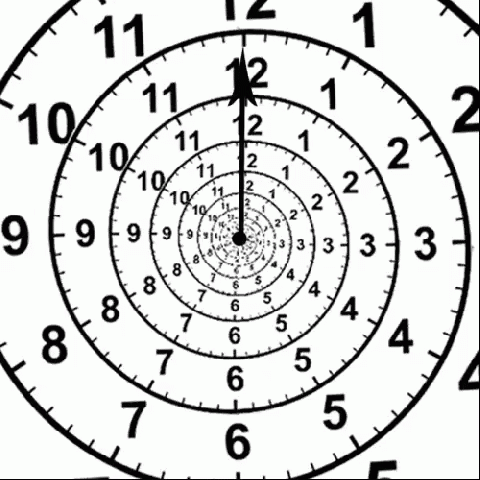 a drawing of a clock face with the times