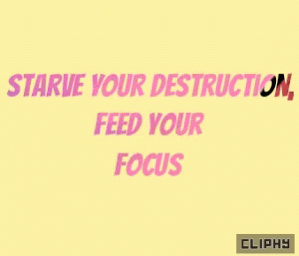 the words, stating that you need to stand your destruction, feed your focus
