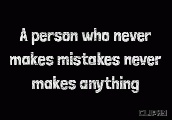 the text on the black background reads, a person who never makes stakes never makes anything else