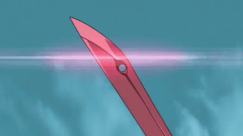 purple colored blade that is pointing at soing