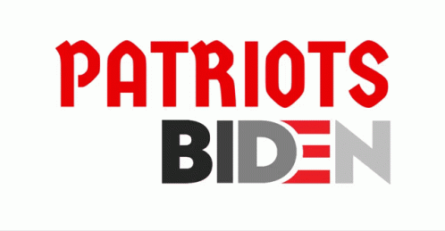 a black and blue logo with the words patriots bidn