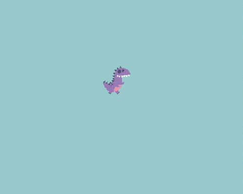 two little purple dinosaurs in the sky