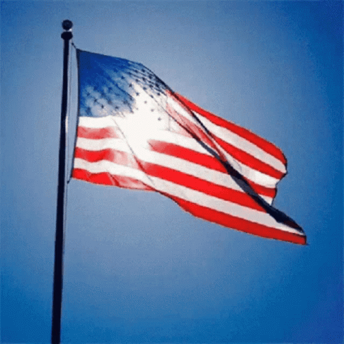 a flag blowing in the wind, next to a pole