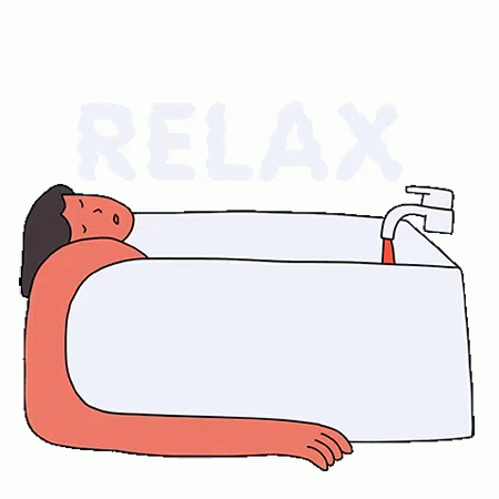 a person laying on their back next to a sign that says relax