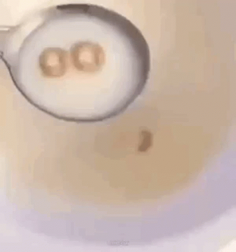 a white and blue picture of a spoon and some blue circles