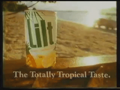 an advertit with a drink carton on top and a picture with the caption the totally tropical taste