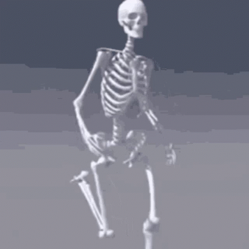a po of a skeleton standing in a pose