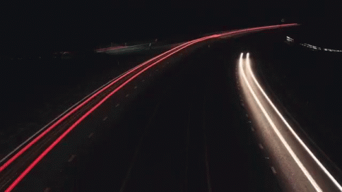 an over head s of a highway at night