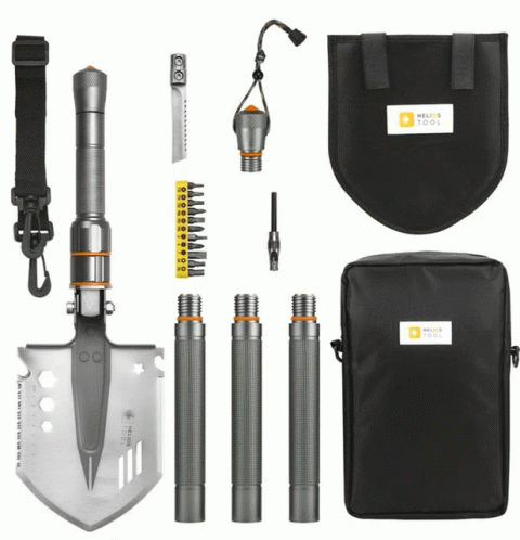 there is a kit with several tools and a bottle opener
