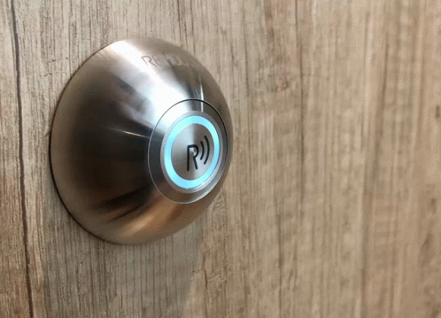 a h on is attached to a door handle