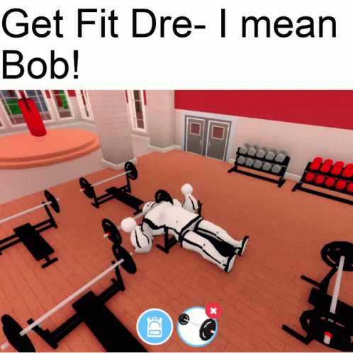 there is an animated image of a man in a gym