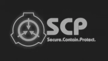 a black screen with the logo for secure contain protection and a picture of a clock