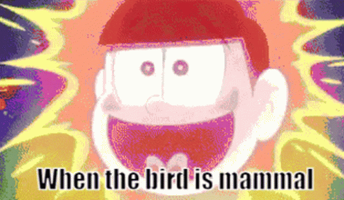 an animated drawing of a person with text saying when the bird is named for him