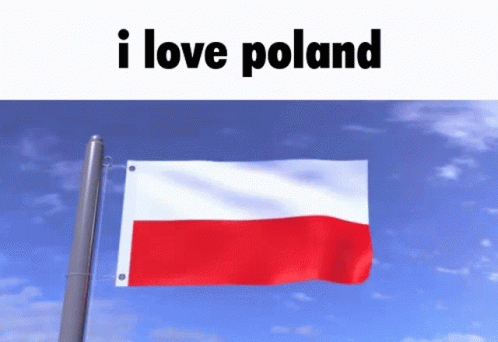 a flag with the words i love poland