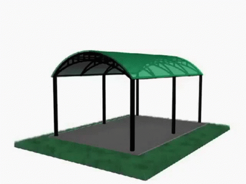 a rendering image of a metal shelter for people