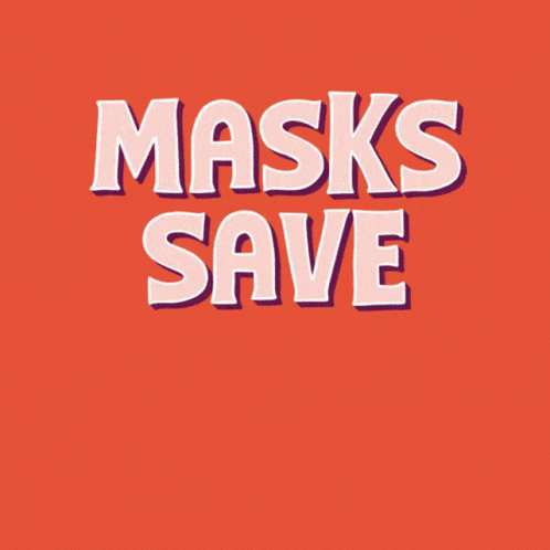 a blue background that says masks save on the top right corner