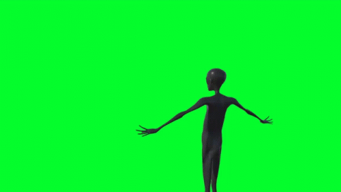 an animation character is walking away with his arms spread